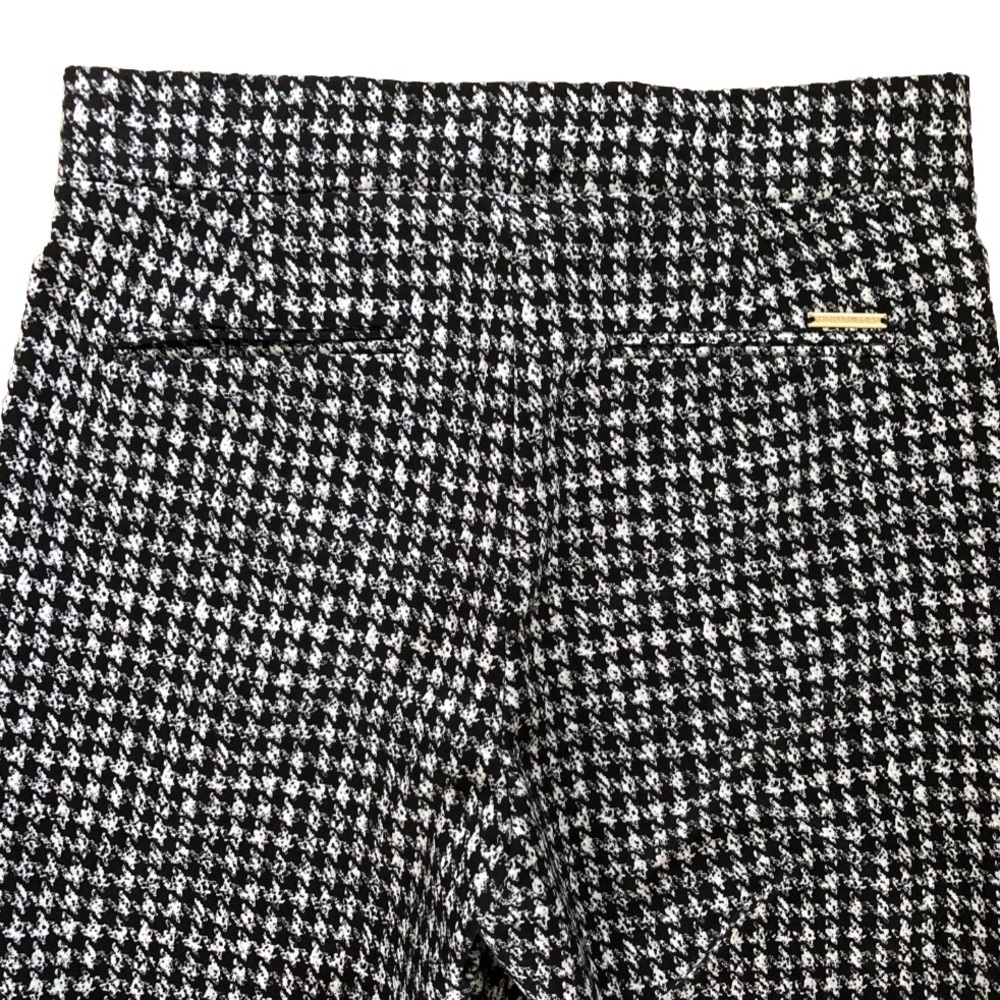 Michael Kors Black and White Houndstooth pull on pants jeggings leggings medium - Picture 4 of 8